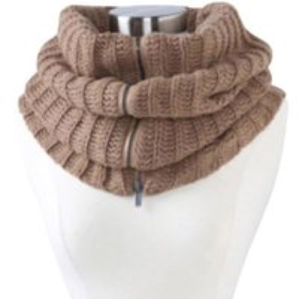 BCBG EUC Taupe Cowl Snood Scarf
